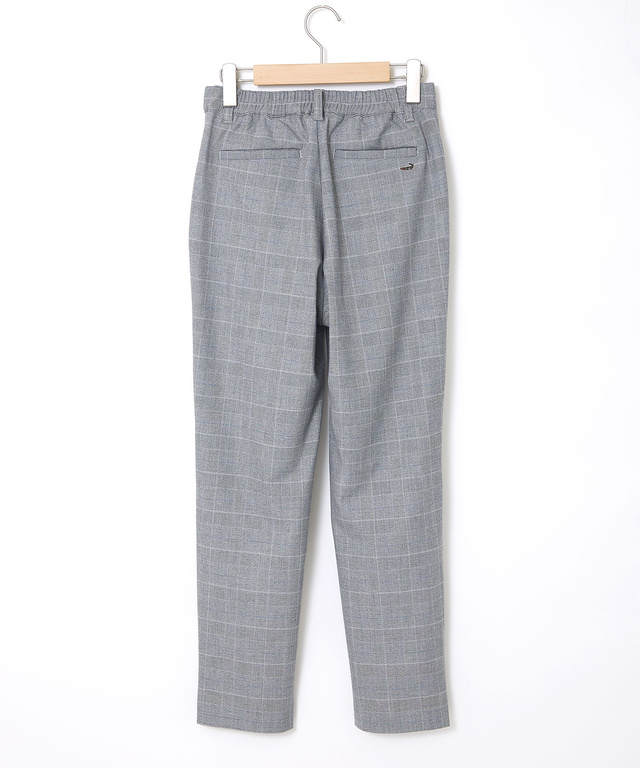 チェック柄 テーパード パンツ