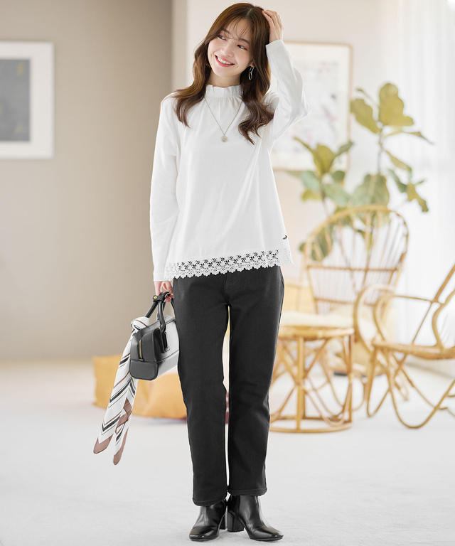 裏起毛 デニムパンツ