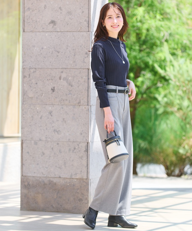 裏起毛 ワイド パンツ