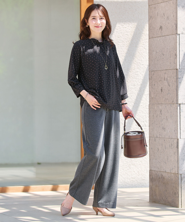 裏起毛 ワイド パンツ