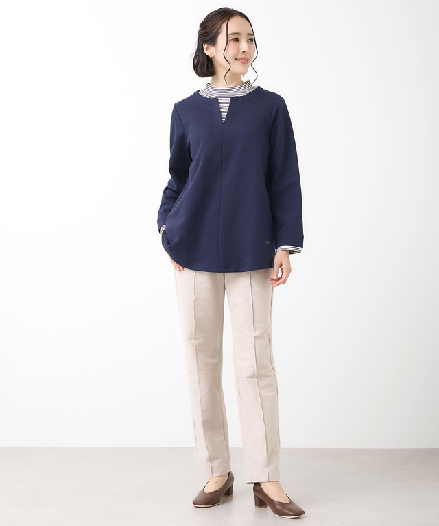 ウエストゴム ピンタック パンツ