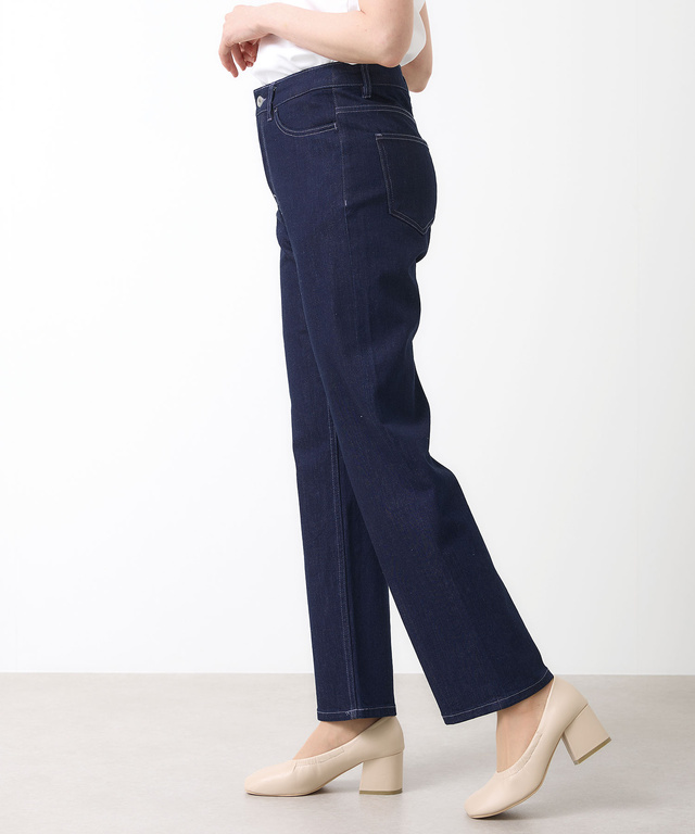 ストレッチ ストレート デニムパンツ