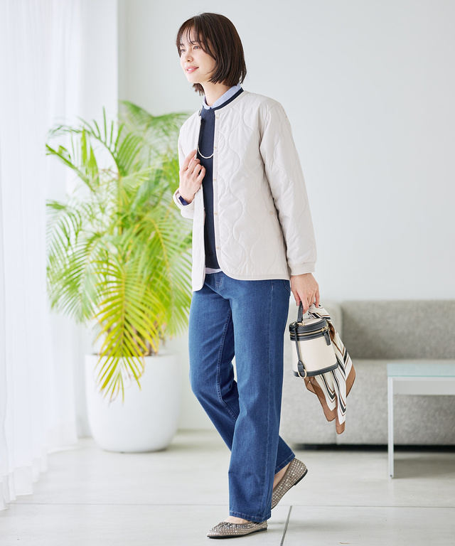 ストレッチ ストレート デニムパンツ