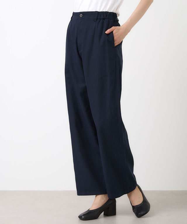 ウエストゴム タック ワイド パンツ
