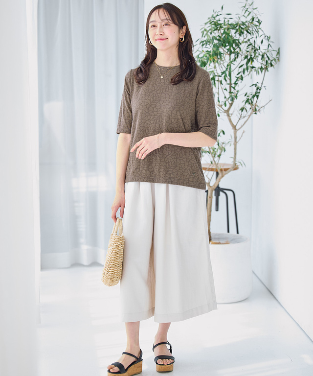 ウエストゴム ガウチョ パンツ