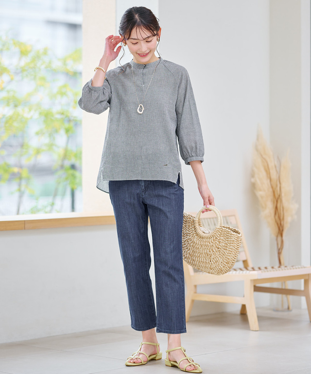 ブリーズデニム 【スリム8分丈】【接触冷感】