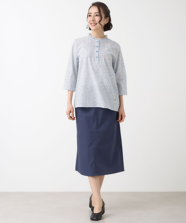 リネンブレンド Aライン スカート