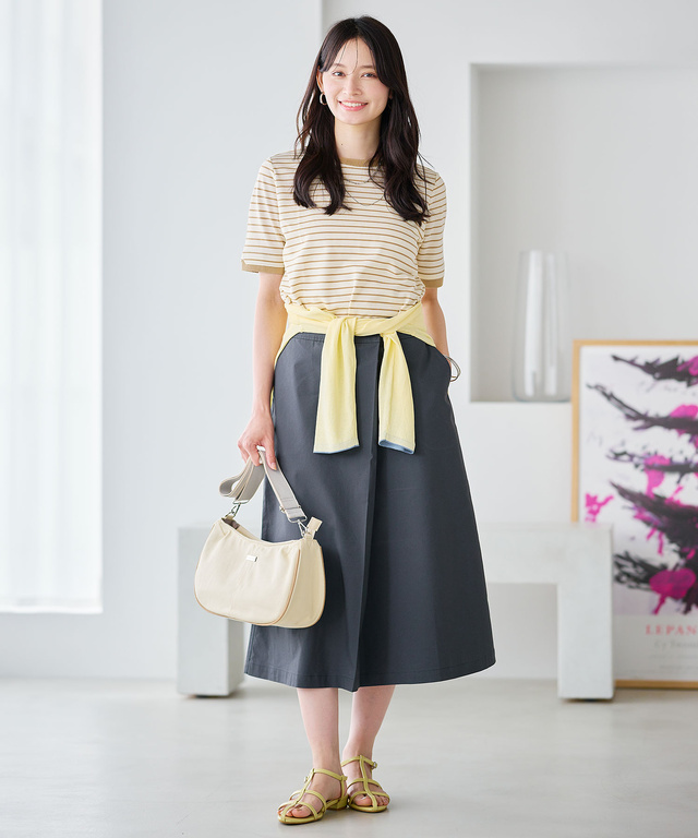 タック入り Aライン スカート