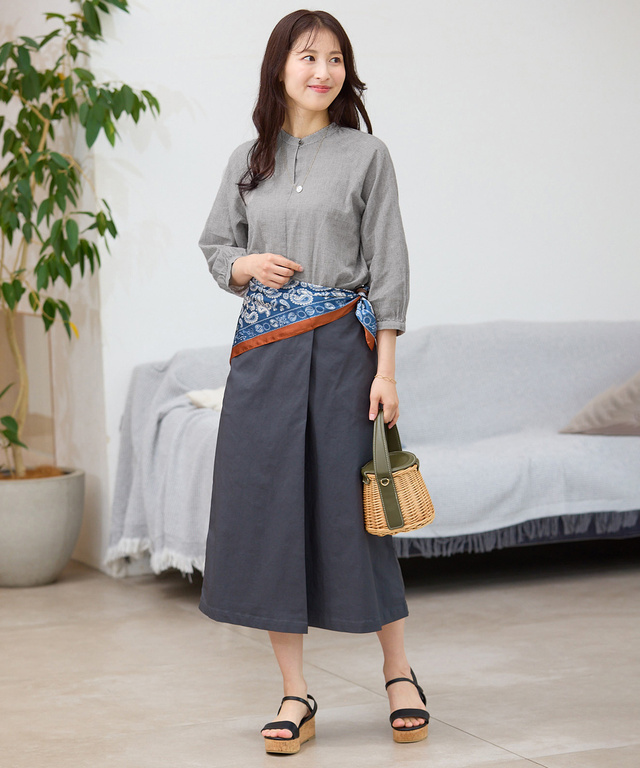 タック入り Aライン スカート