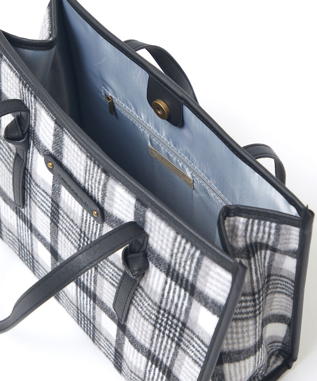 チェック柄 スクエア トートバック