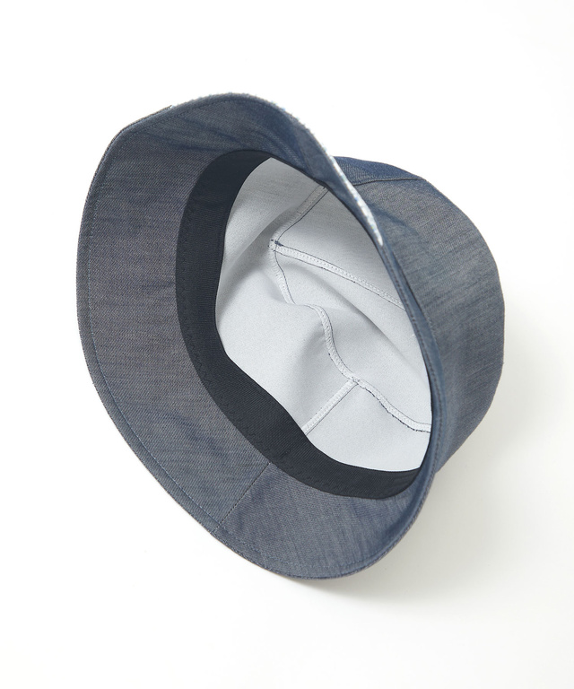 ダンガリー 小花柄 バケットハット【UVカット】【手洗いOK】