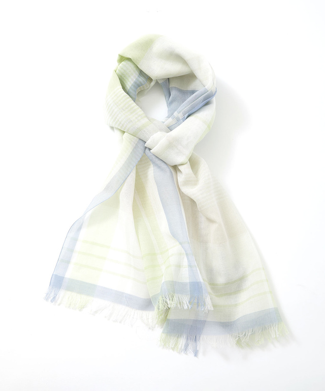 先染め チェック ストール