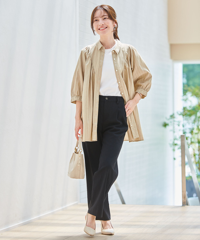 スノーリネン デザイン チュニック【接触冷感】