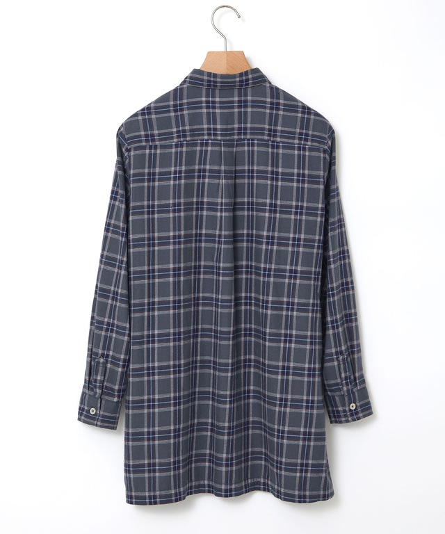 レギュラーカラー チェック柄 チュニック