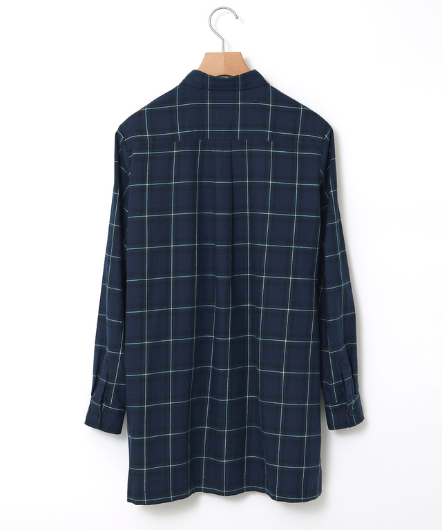 レギュラーカラー チェック柄 チュニック
