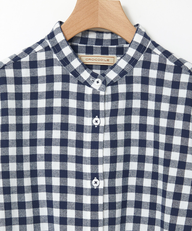 コットン バンドカラー チュニック【一部店舗限定】