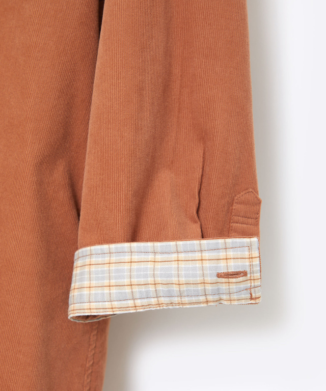  コーデュロイ バンドカラー チュニック