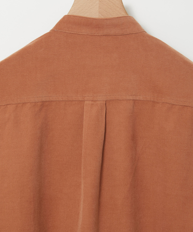  コーデュロイ バンドカラー チュニック