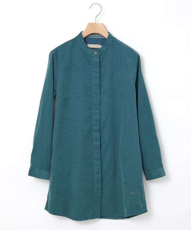  コーデュロイ バンドカラー チュニック