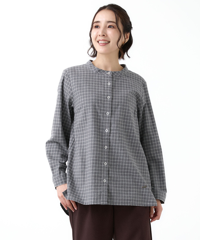 起毛 チェック柄 チュニック