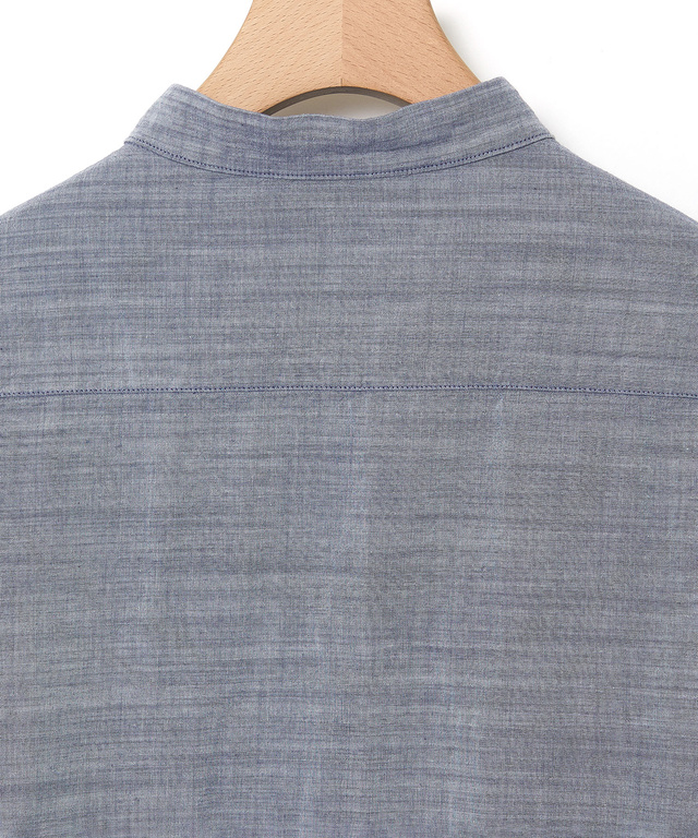 ダブルガーゼ バンドカラー チュニック