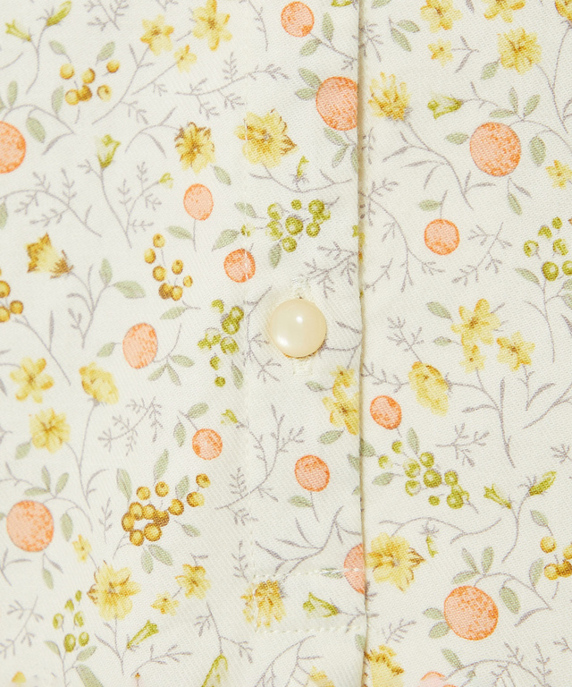 花柄 スタンドカラー チュニック