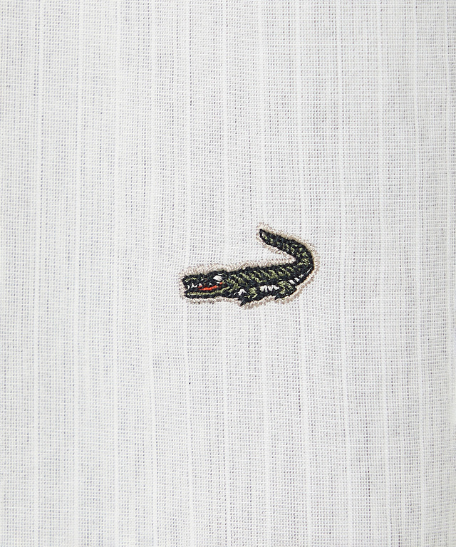 ストライプ切り替え バンドカラー チュニック【オンラインショップ・一部店舗限定】