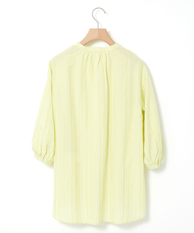 ストライプ ギャザー チュニック