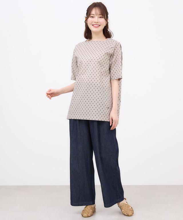 プロヴァンス柄 スクエアネック チュニック【オンラインショップ・一部店舗限定】