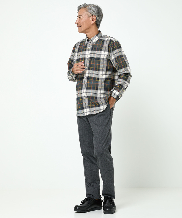 ピケ素材 チェック柄 シャツ