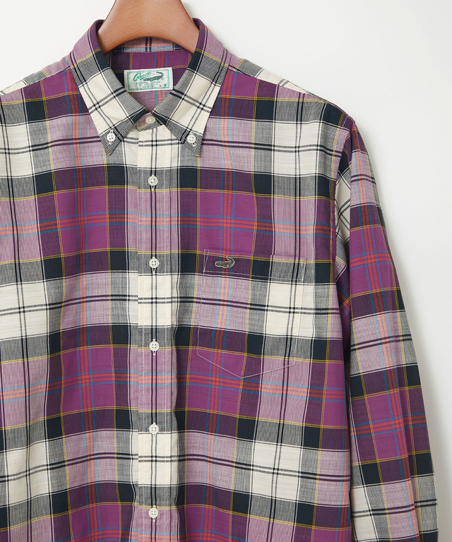 ピケ素材 チェック柄 シャツ