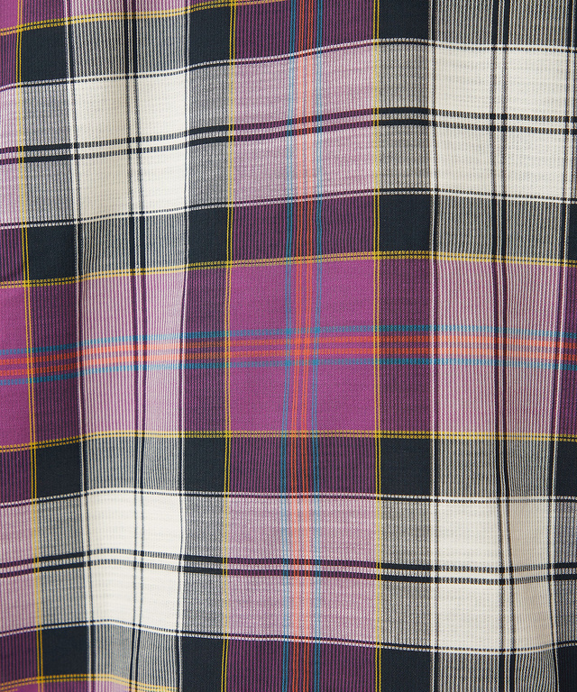 ピケ素材 チェック柄 シャツ