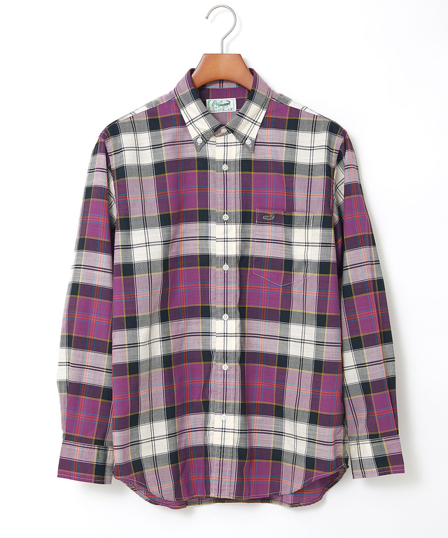 ピケ素材 チェック柄 シャツ