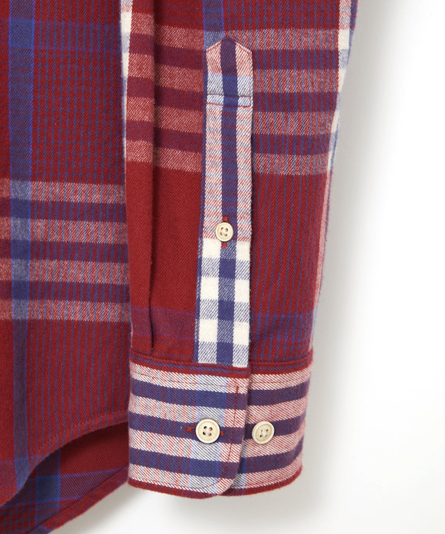 シャギー加工 タータン柄 シャツ