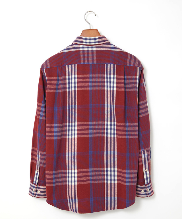 シャギー加工 タータン柄 シャツ