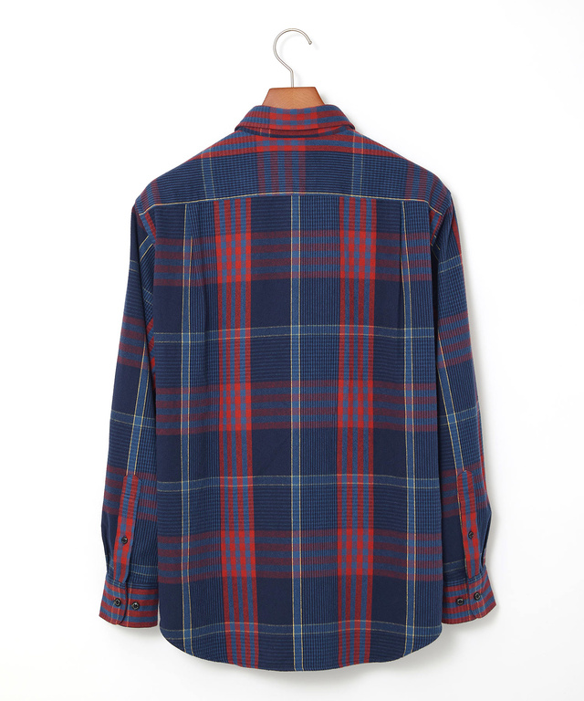 シャギー加工 タータン柄 シャツ