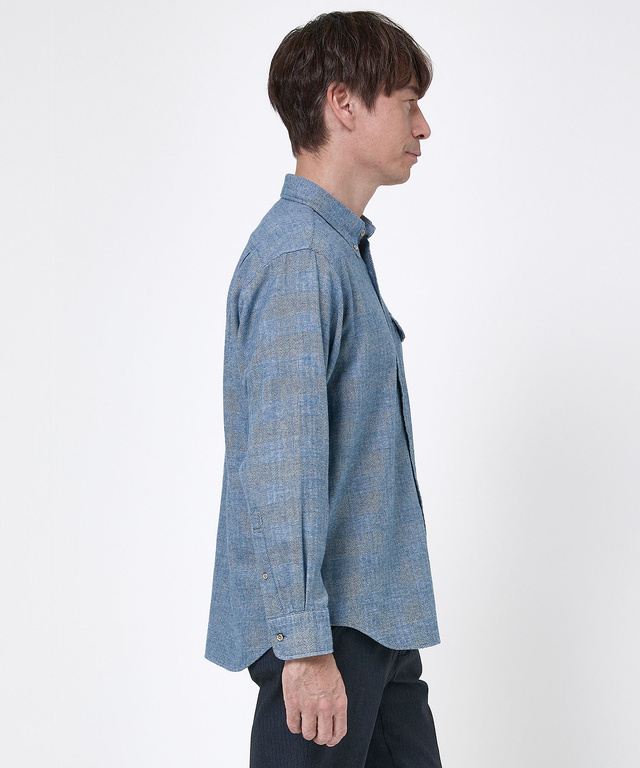 ヘリンボーンチェック ボタンダウン シャツ