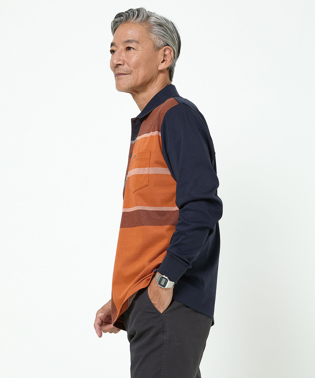 パネルチェック柄 ポロシャツ