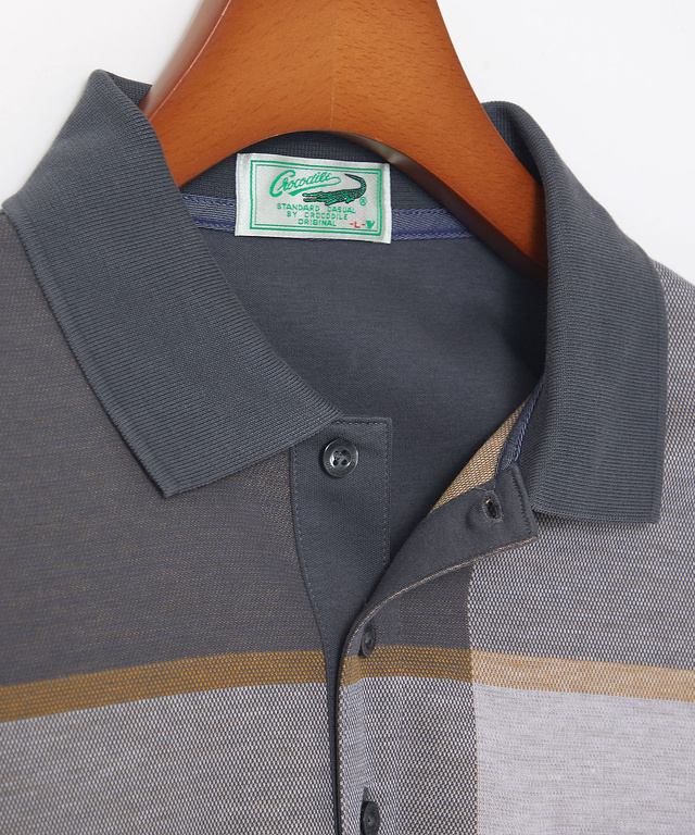 パネルチェック柄 ポロシャツ