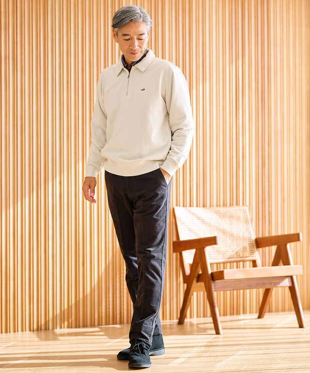 ハーフジップ ポロ トレーナー