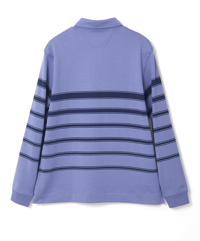 パネルボーダー ジップ ポロシャツ