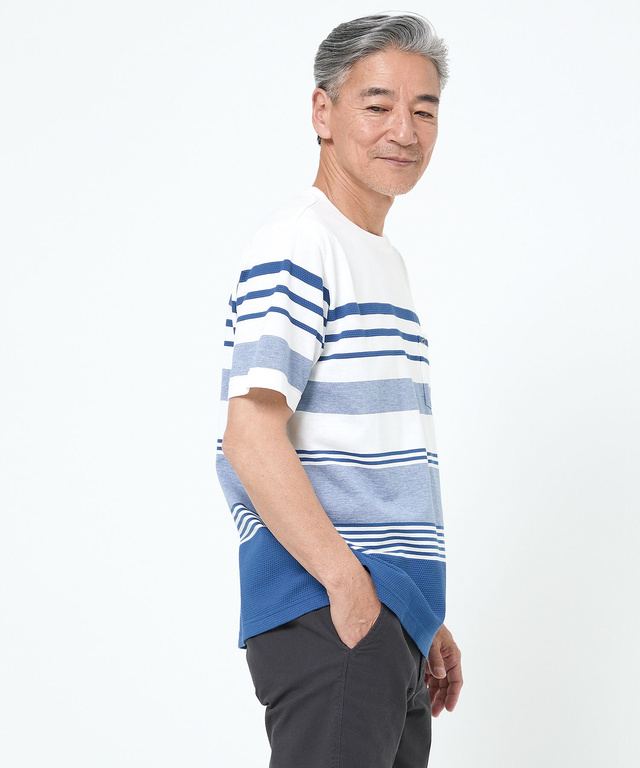マルチ パネルボーダー Tシャツ