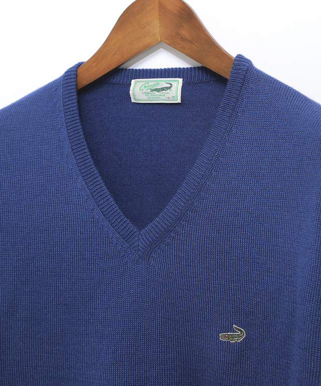 10ゲージVネックセーター【洗濯機洗いOK】