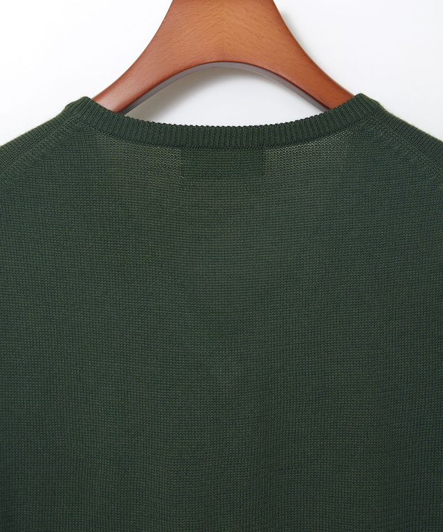 10ゲージVネックセーター【洗濯機洗いOK】