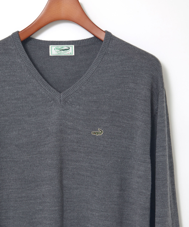 10ゲージVネックセーター【洗濯機洗いOK】