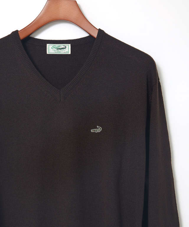 10ゲージVネックセーター【洗濯機洗いOK】
