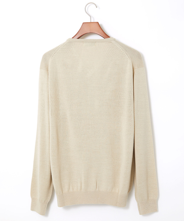 10ゲージVネックセーター【洗濯機洗いOK】