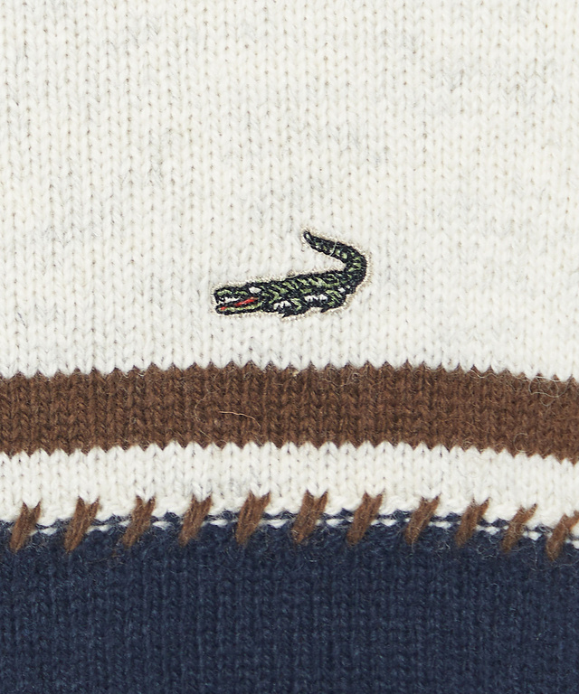 ウールブレンド ワイドボーダー ニット 【手洗いOK】