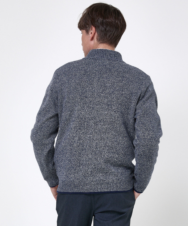 ウールブレンド ハーフジップ ニット