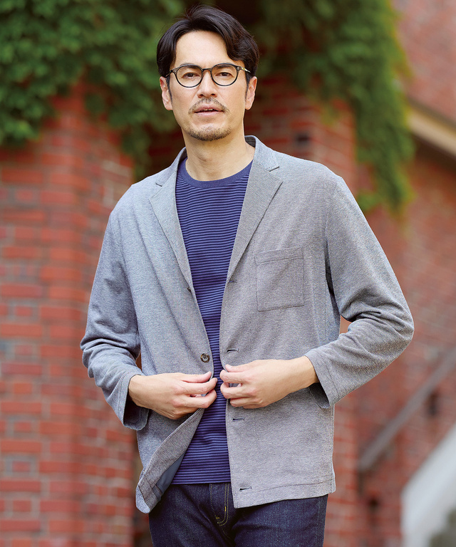 テーラー襟 カーディガン